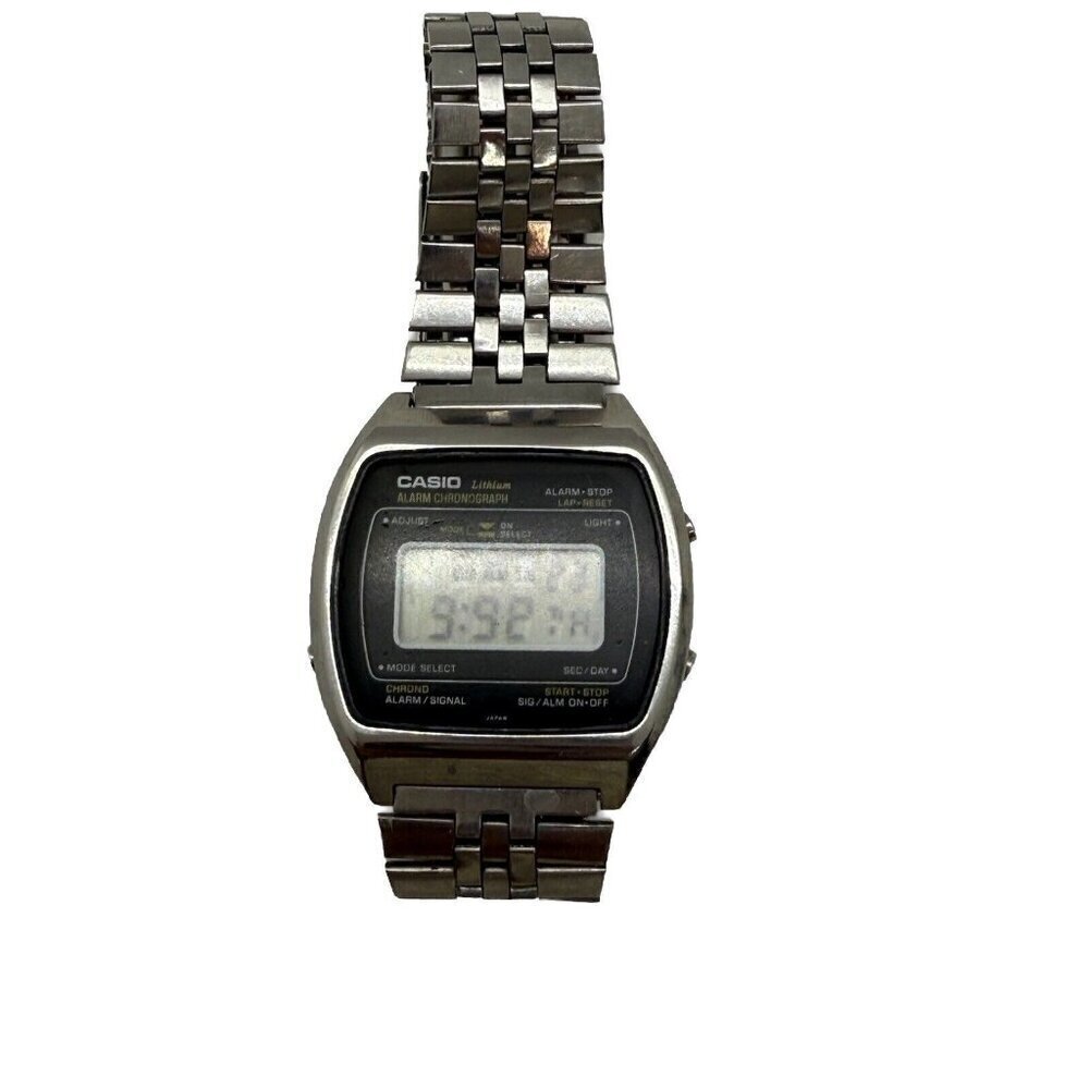 Casio Lithium Alarm Chronograph 83QS-27 Quartz Battery Men Watch Japan Stainless